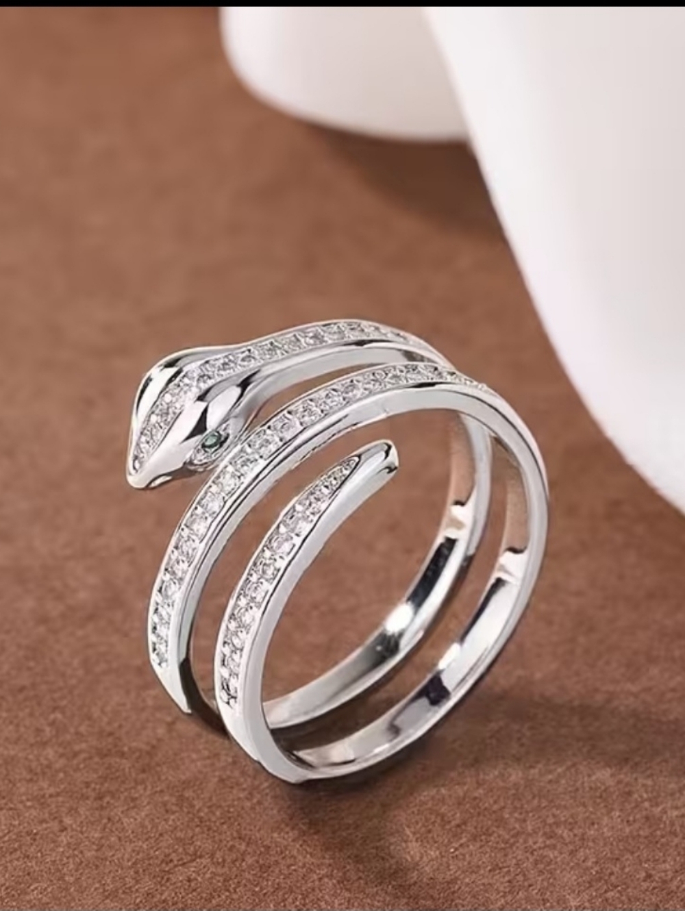 Silver Snake Wrap Ring